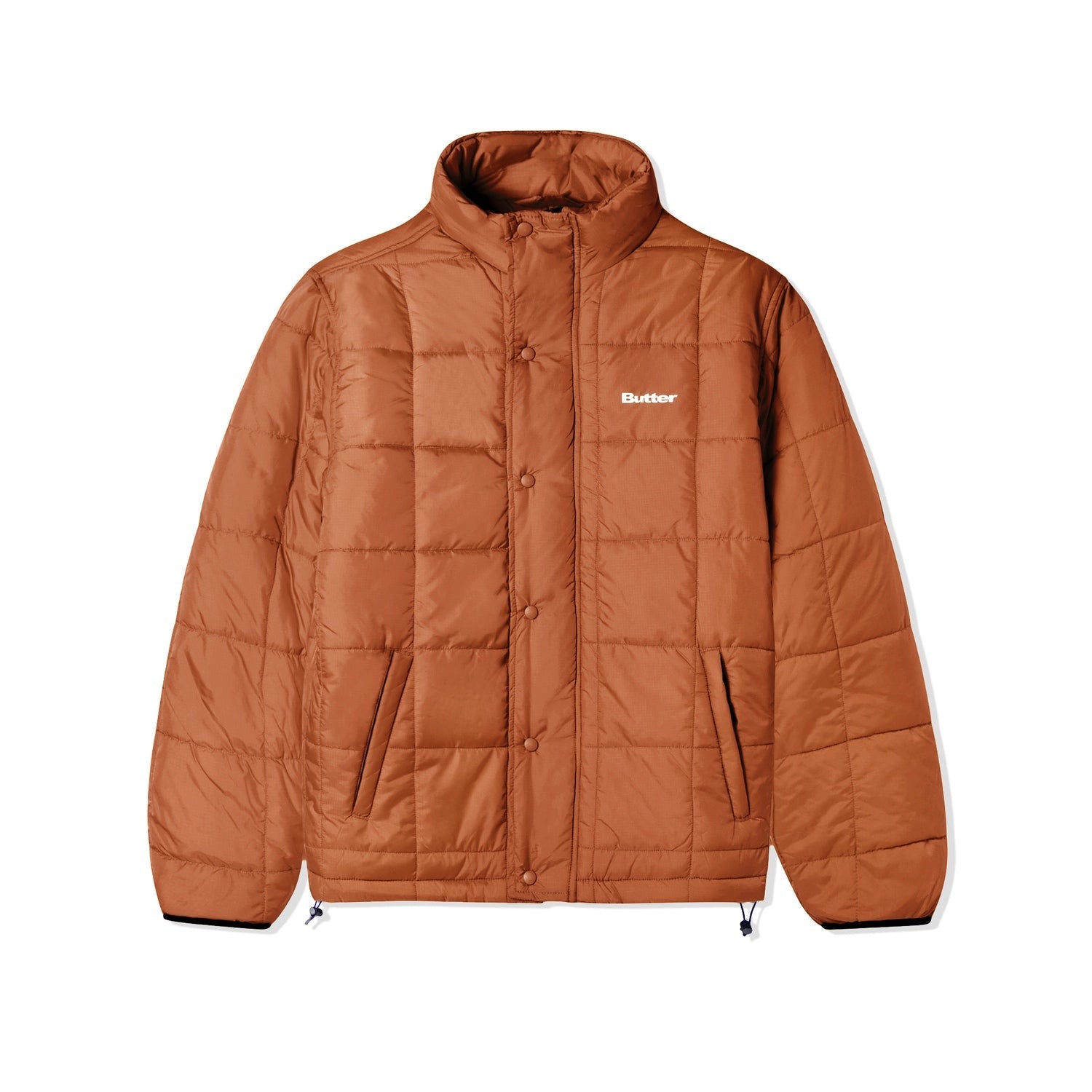 Grid Puffer Jacket, Brown