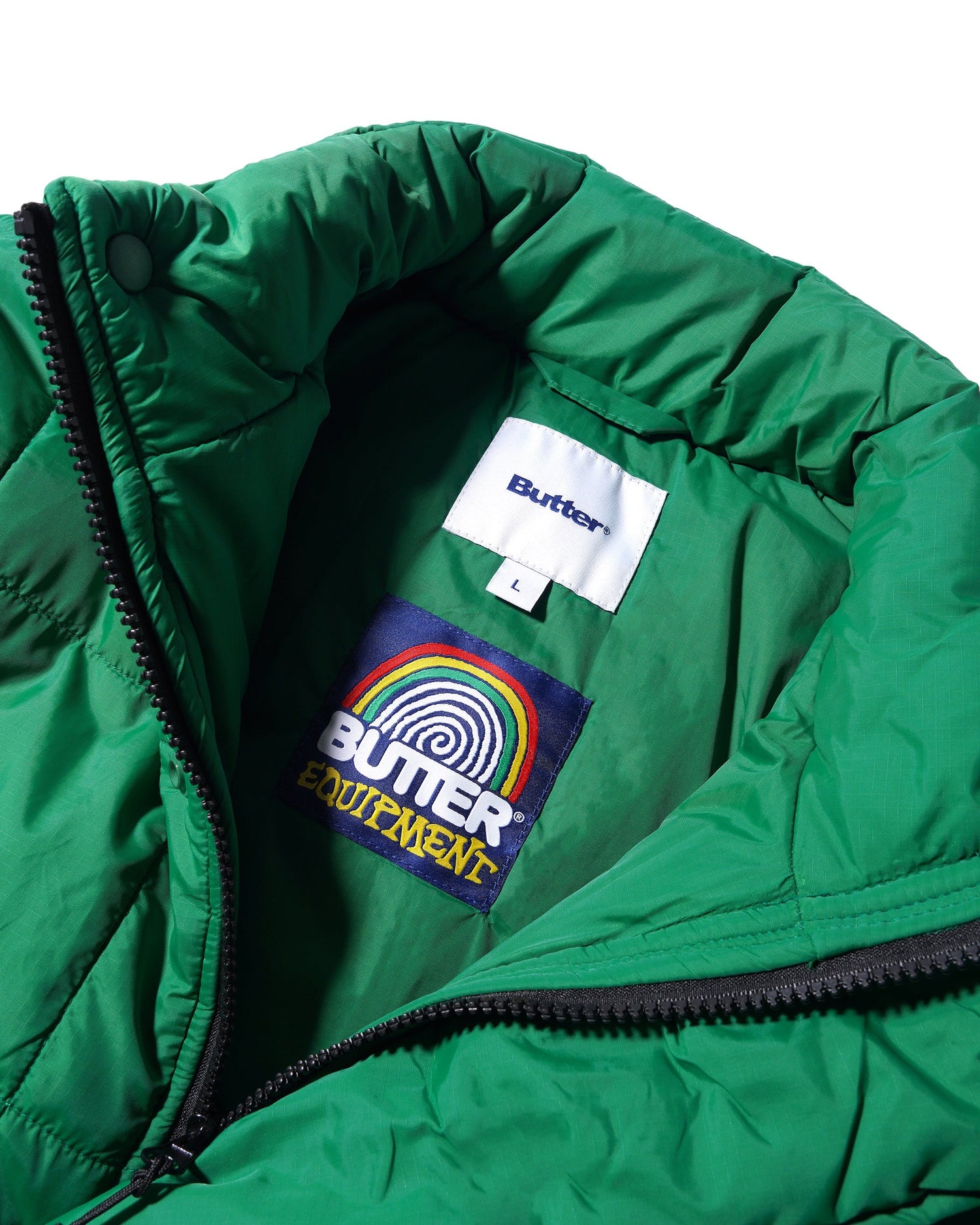 Grid Puffer Jacket, Green
