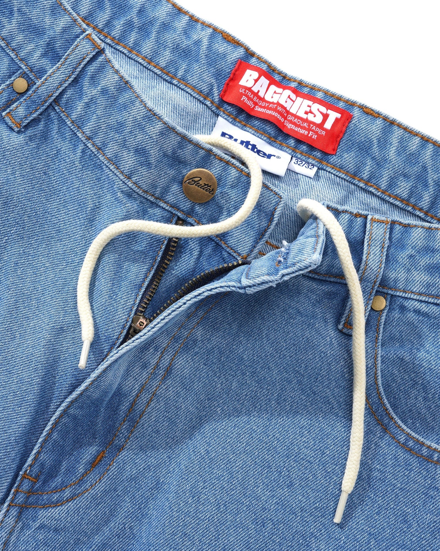 Santosuosso Denim Jeans, Washed Indigo