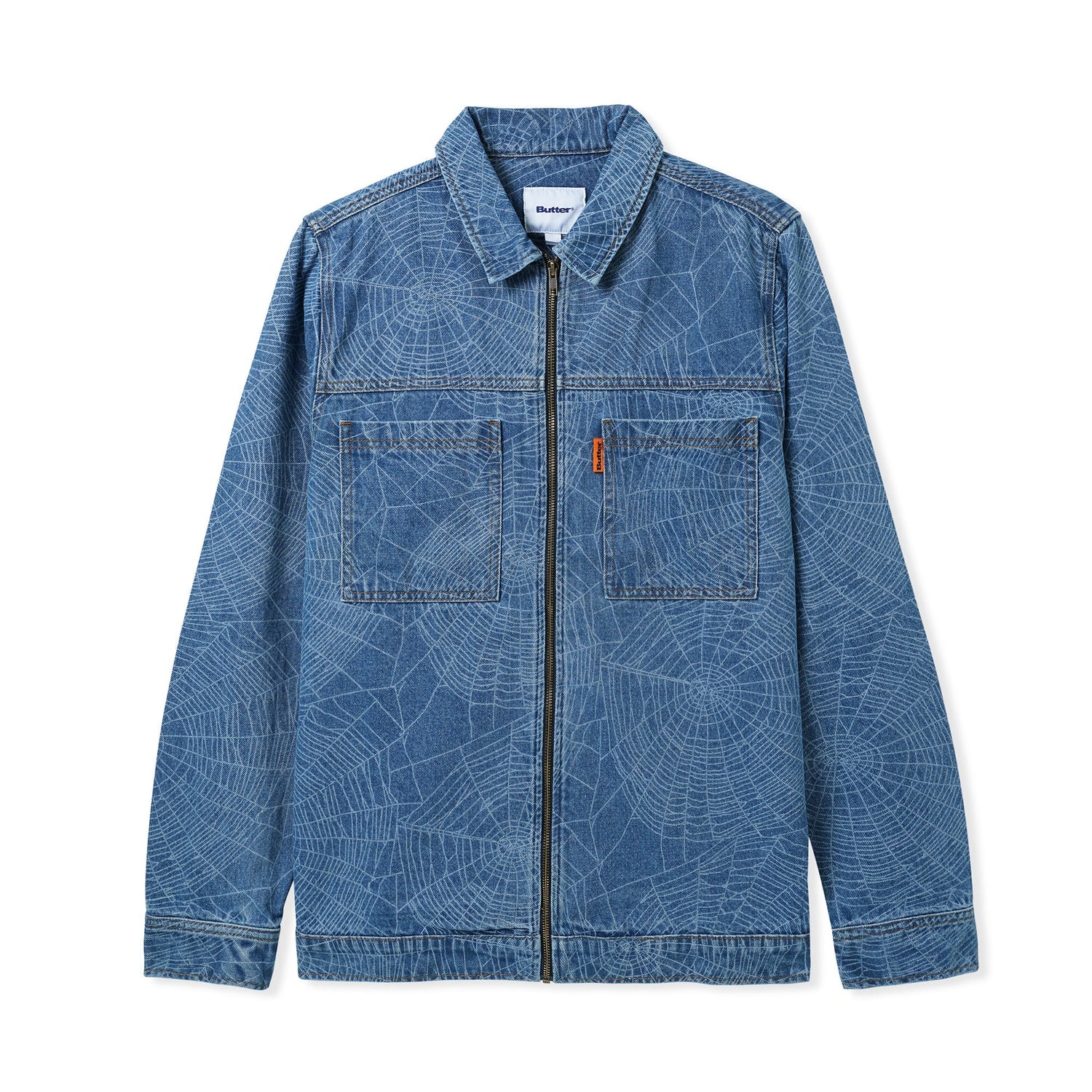 Web Denim Overshirt, Washed Indigo