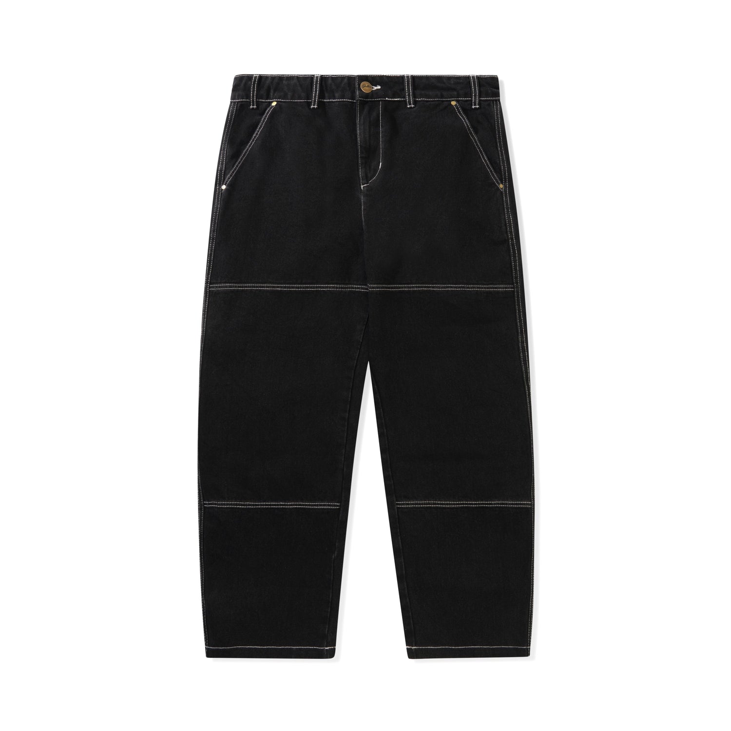 Work Double Knee Pants, Washed Black